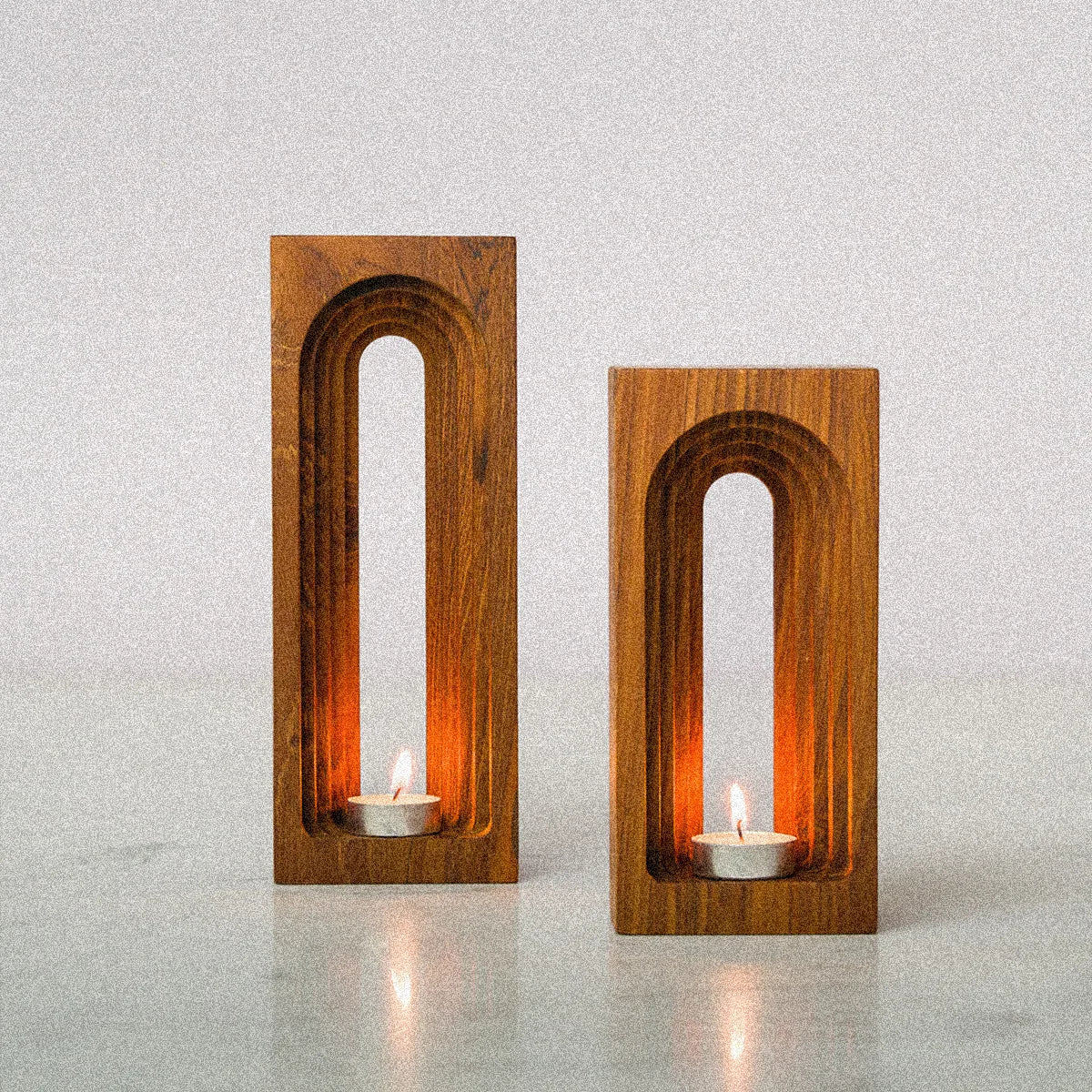 Arc Tealight (Short) - Teakwood homeware by Tectona Living (image 3)