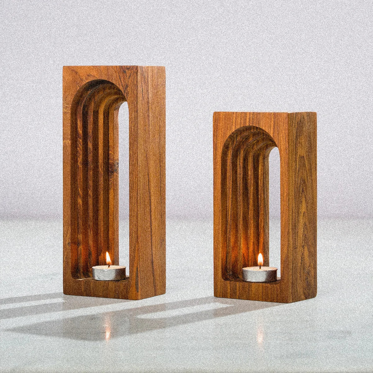Arc Tealight (Tall) - Teakwood homeware by Tectona Living (image 3)