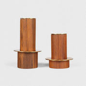 HALO CANDLE STAND, SET OF 2 - Teakwood, SS with Brass Finish homeware by Tectona Living (image 1)