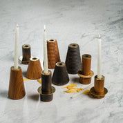 HALO CANDLE STAND, SET OF 2 - Teakwood, SS with Brass Finish homeware by Tectona Living (image 3)