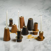 HALO CANDLE STAND, SET OF 2 (Black) - Ashwood,  SS with Brass Finish homeware by Tectona Living (image 3)