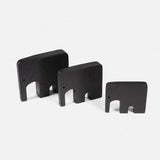 Herd Teak Elephant Trio (Black)