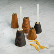 NOIR CANDLE STAND SET OF 2 (BLACK) - Ashwood,  SS with Brass Finish homeware by Tectona Living (image 3)