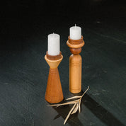 Pair Teak Candle Holders, (Set of 2) - Teakwood homeware by Tectona Living (image 3)