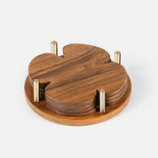 Teak Flower Coasters (Set of 4) - Teakwood homeware by Tectona Living (image 1)